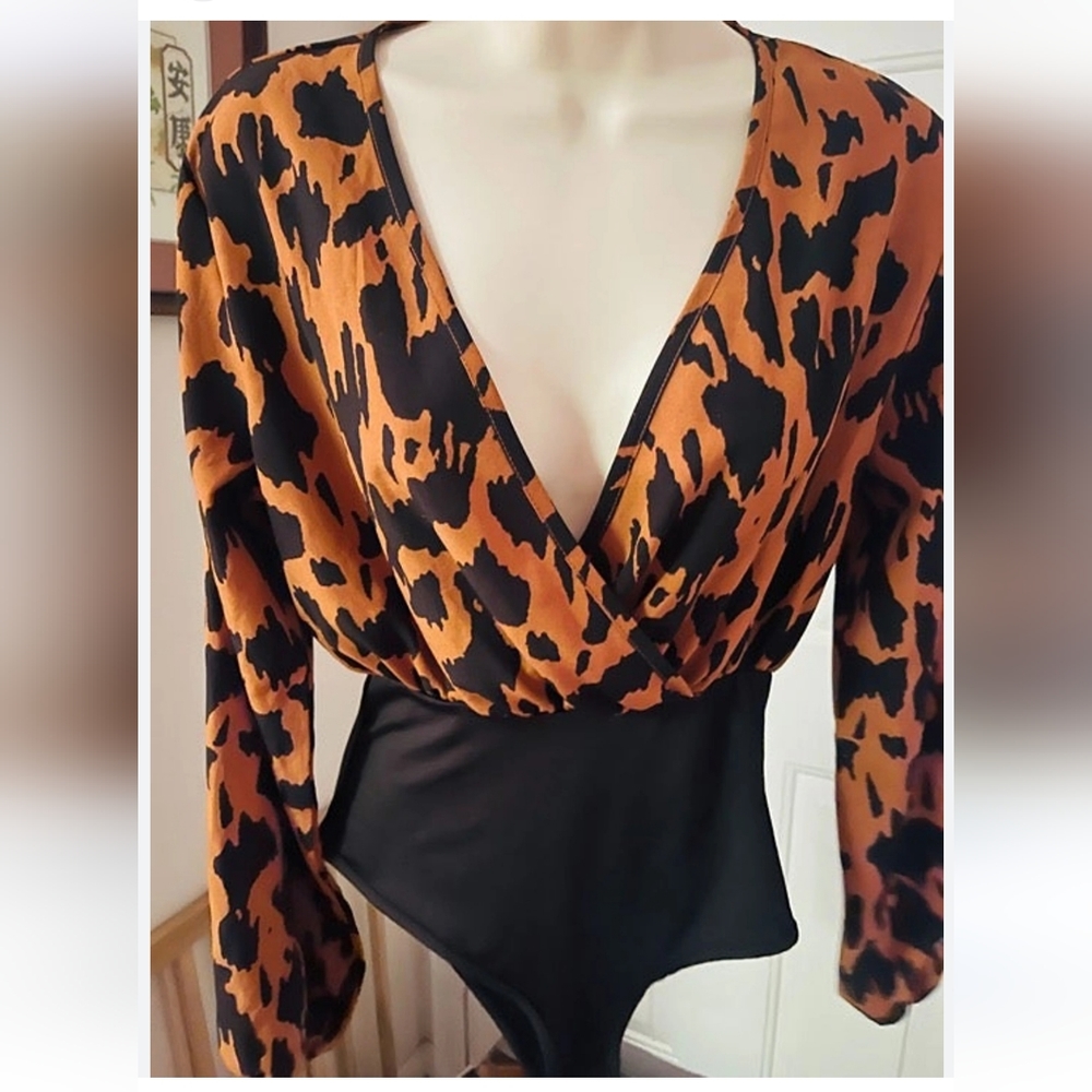 4X Plus Size Shein Animal Print bodysuit women's sexy!